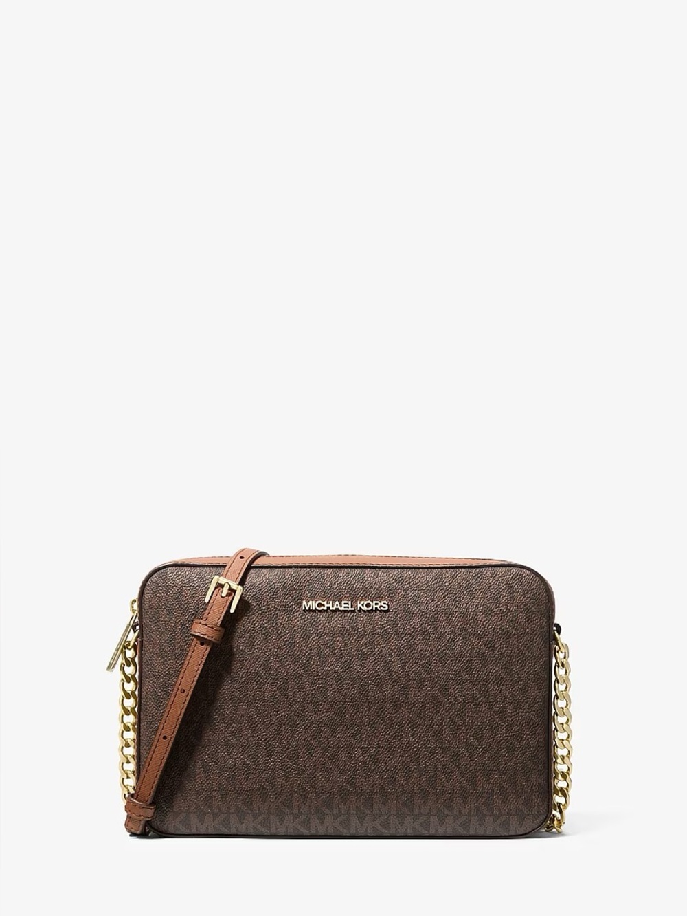 Michael Kors Jet Set Signature Brown Crossbody Bag